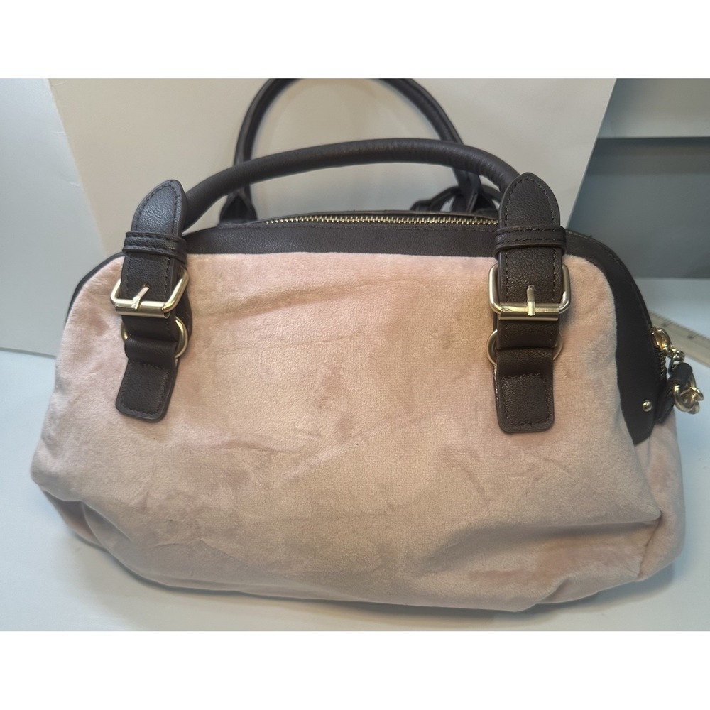 Juicy Couture Satchel Bag The Key To Juicy Blush Chocolate Velour NWT - Picture 10 of 16